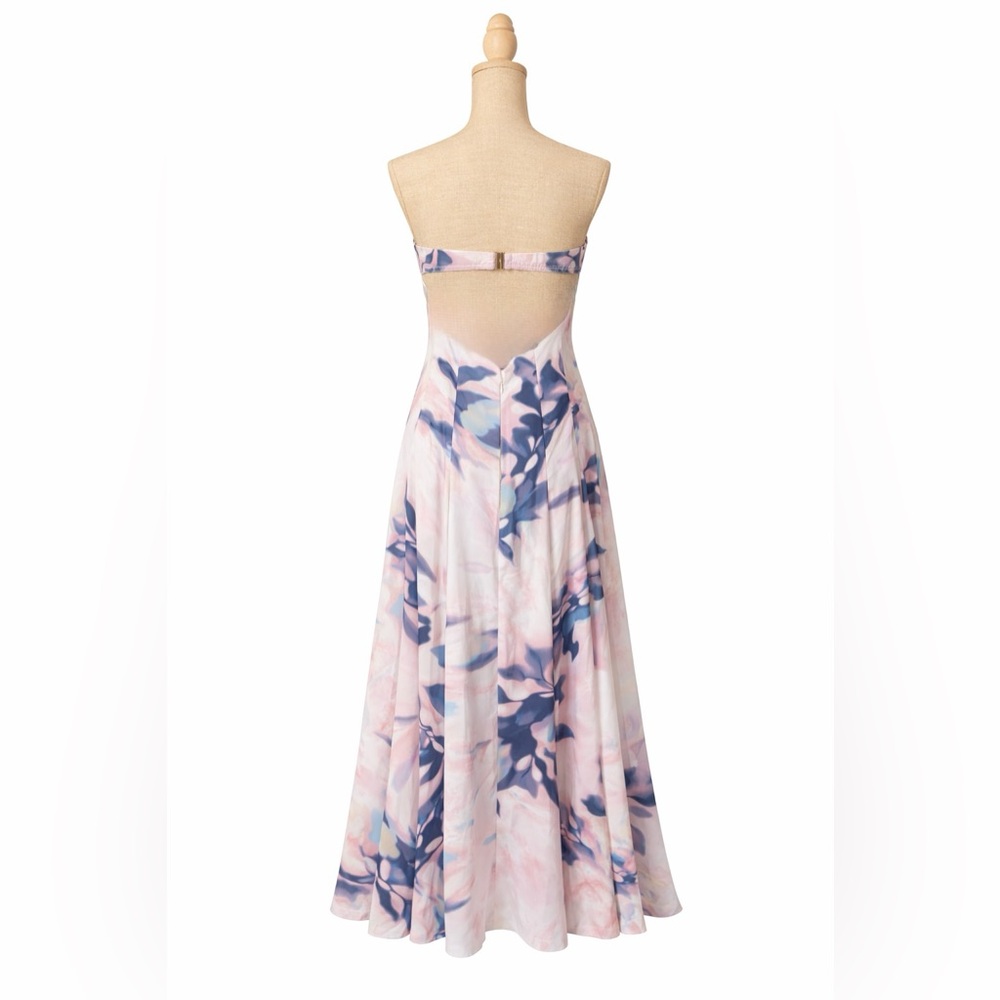 Abercrombie and Fitch Watercolor Floral Clasp Back Midi Dress (Strap Option) MP - Picture 3 of 8
